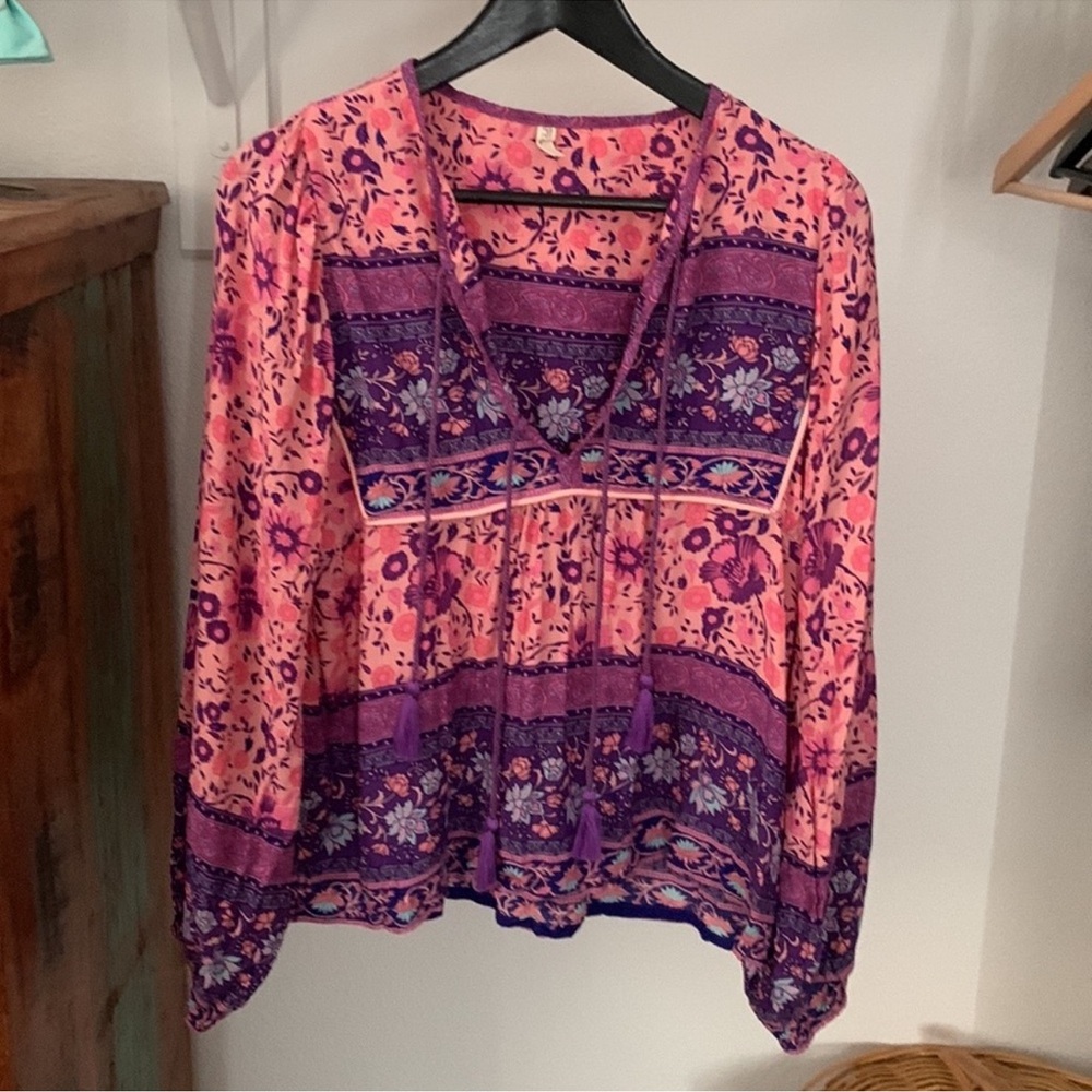 Spell folk town boho blouse blossom S pre- owned - Picture 3 of 7